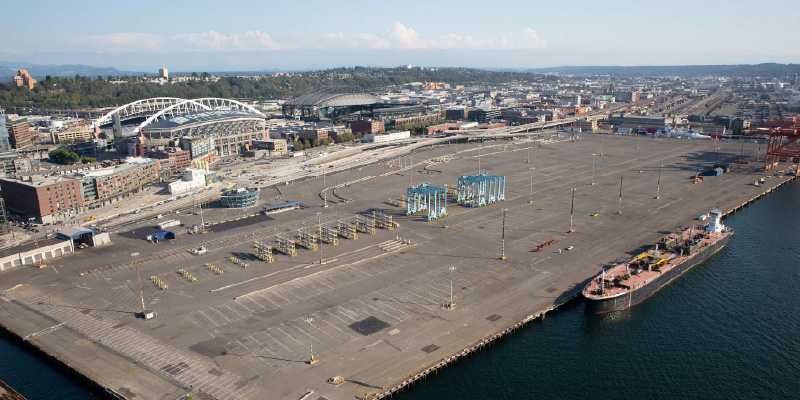 Aerial view of terminal 46